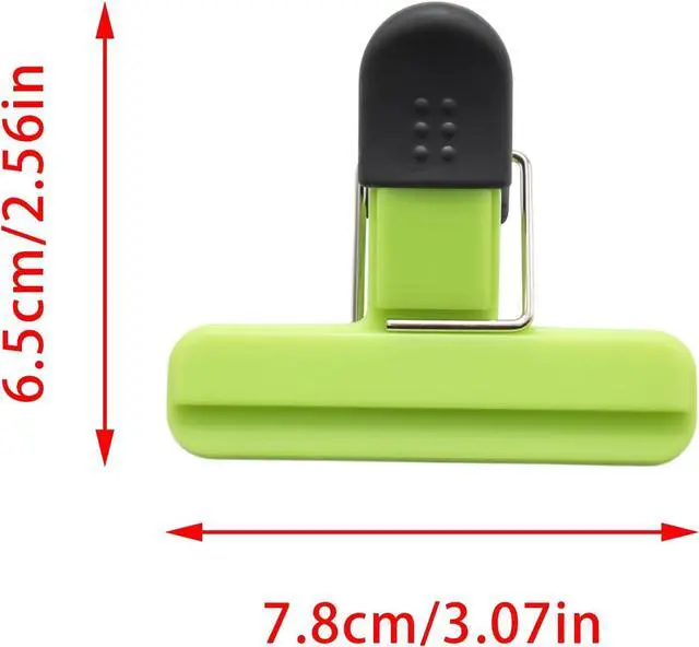 Alt view image 2 of 5 - 6 Pack Small Size Bag Clips, 3 x 2.5 Inch Assorted Colors Food Clips (Color 1)