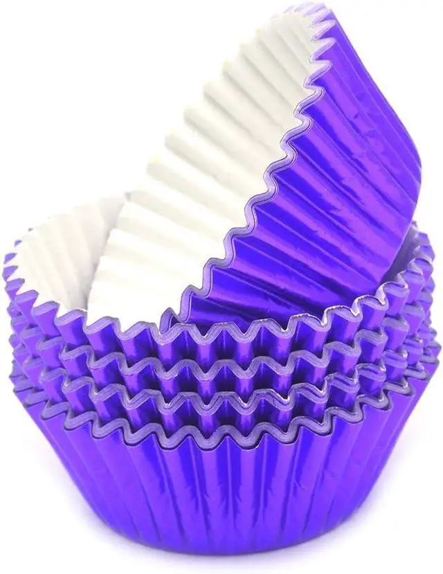 Alt view image 3 of 7 - Standard Purple Foil Cupcake Liners Muffin Baking Cups for Party and More, 100-Count