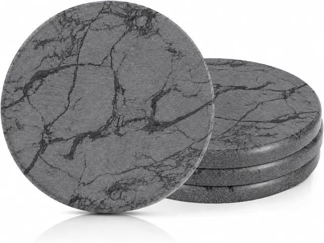 Main image of Diatomaceous Earth Coasters Set of 4Cool Absorbent Quick-Dry Drink Coasters for Desks, Cute Modern Stone Design with Stylish Aesthetic