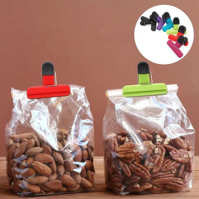 Alt view image 5 of 5 - 6 Pack Small Size Bag Clips, 3 x 2.5 Inch Assorted Colors Food Clips (Color 1)
