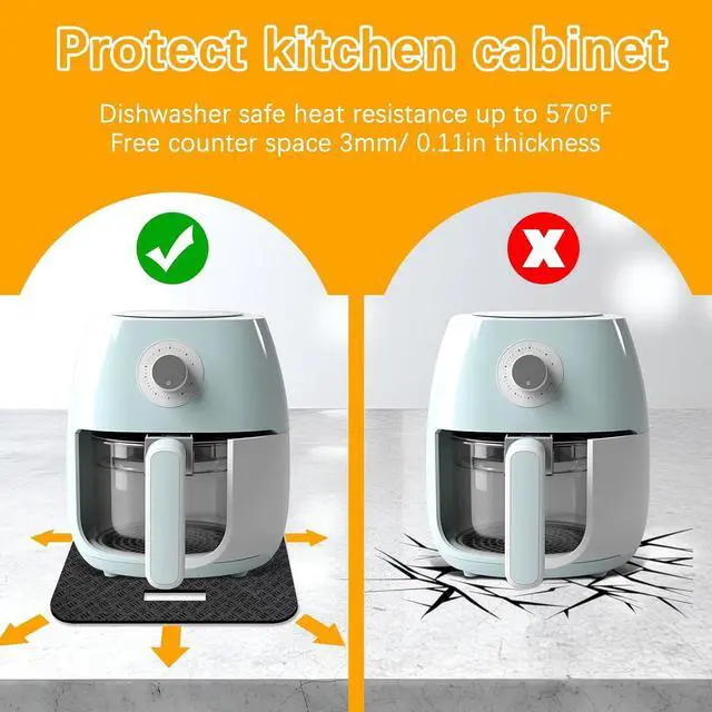 Alt view image 5 of 6 - 4 PCS Heat Resistant Mat with Sliding Function for Air Fryer Mat,12 * 14in Countertop Protector Mat Coffee Maker Mat and Oven,Suitable for most kitchen Electric appliance