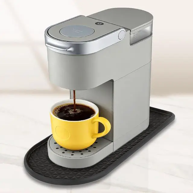 Alt view image 7 of 7 - Silicone Coffee Mat 15.8" x 7.8" Small Spill Bar Mat for Countertop, Black | Fits Coffee and Espresso Makers, Heat-Resistant, Non-Slip Base, Leak-Proof Protection, Keeps Countertops Clean and Dry