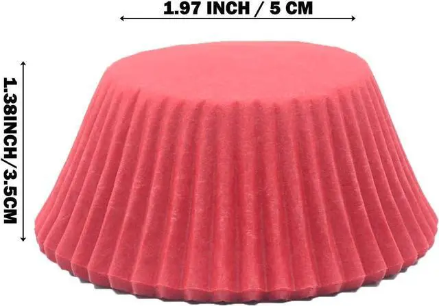 Alt view image 5 of 7 - Premium Red Greaseproof Cupcake Liners Muffin Paper Baking Cups Standard Size, 100-Count