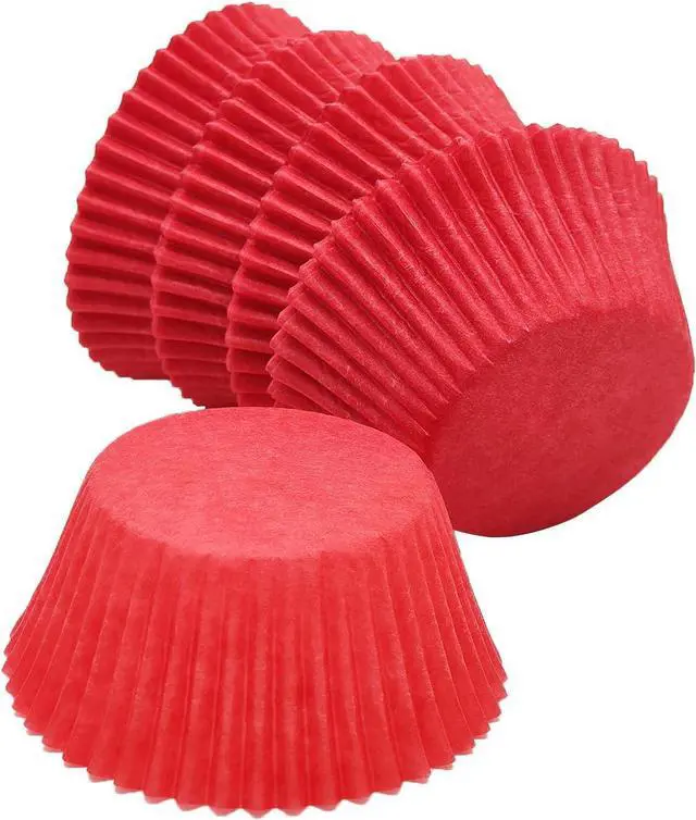 Alt view image 6 of 7 - Premium Red Greaseproof Cupcake Liners Muffin Paper Baking Cups Standard Size, 100-Count