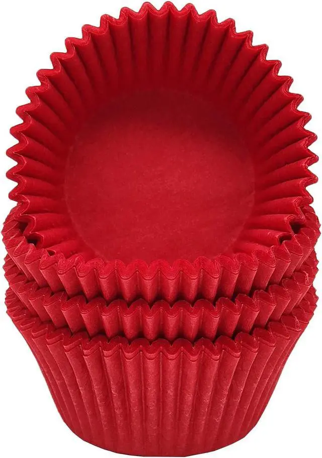 Alt view image 3 of 7 - Premium Red Greaseproof Cupcake Liners Muffin Paper Baking Cups Standard Size, 100-Count