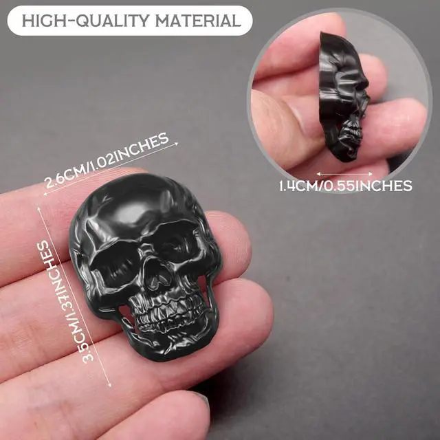 Alt view image 6 of 6 - 8 PCS Skull Fridge Magnets Vintage Skeleton Goth Refrigerator Magnets Funny Cool Decorative Magnets for Locker, Whiteboard, Kitchen, Office, Adsorb Photos Notes (Black)