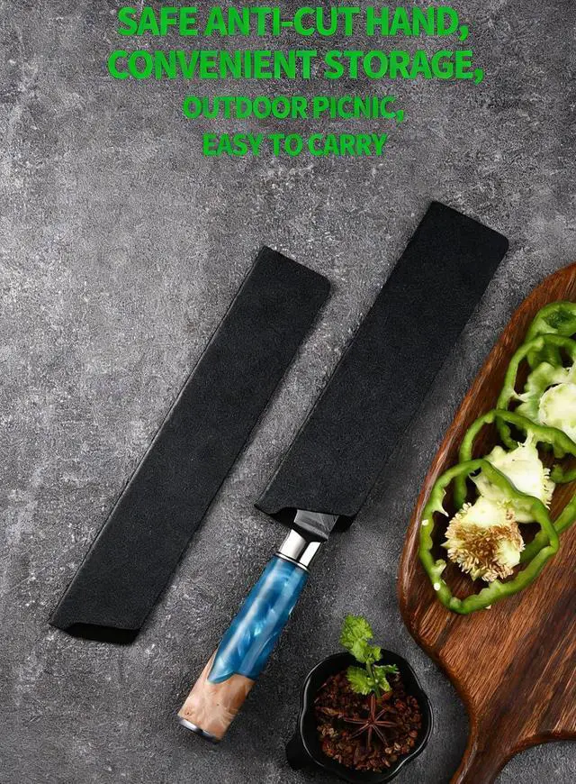 Alt view image 4 of 7 - Knife Guard, 8" x 2" Non-BPA Sheath Holder with Felt Lining | ABS plastic, BPA-free, felt-lined, waterproof, abrasion-resistant, fits 7-8" knives, for kitchen storage, protection
