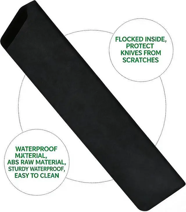 Alt view image 6 of 7 - Knife Guard, 8" x 2" Non-BPA Sheath Holder with Felt Lining | ABS plastic, BPA-free, felt-lined, waterproof, abrasion-resistant, fits 7-8" knives, for kitchen storage, protection