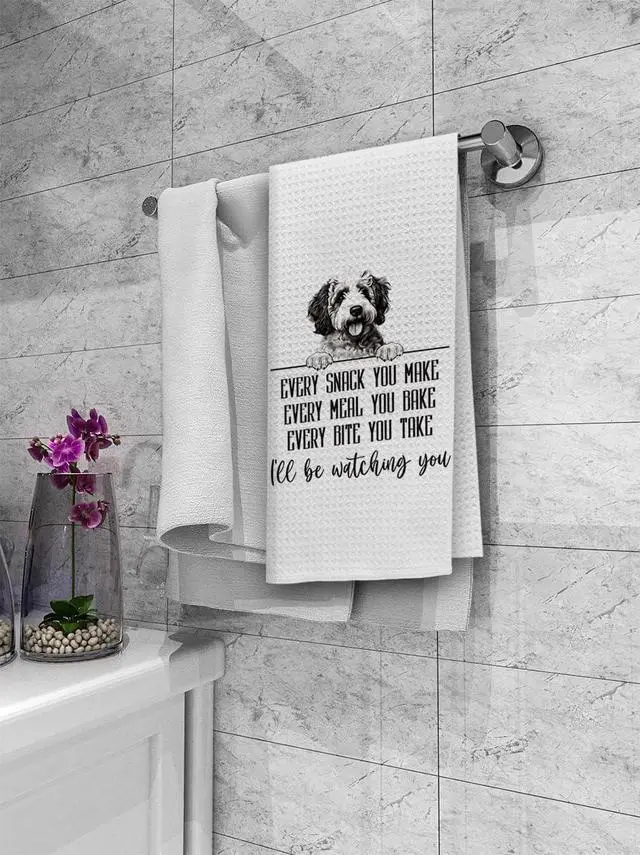 Alt view image 3 of 5 - Dibor Spanish Water Dog Kitchen Towels, Puppy Animals Gifts Dish Towel Dishcloth, Funny Dog Cloth Hand Tea Towels for Bathroom Kitchen, Gifts for Women, 16x24 Inches