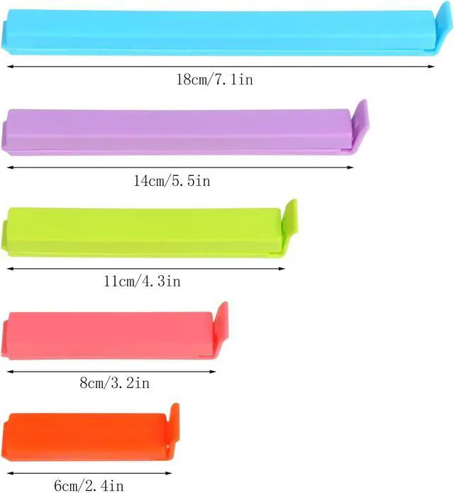 Alt view image 3 of 5 - SULOLI Plastic Sealing Clips for Food and Snack Bag, 27 PCS Bag Clips Fresh-Keeping clamp Sealer in Assorted Sizes and Colors