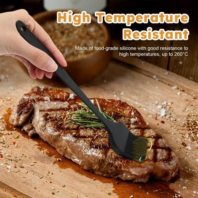 Alt view image 5 of 7 - 2pcs Egg Flipper Spatulas with Silicone Brush, 2 in 1 Grip and Flip Spatula Tongs Egg Flipper Home Kitchen Cooking Tool(Black+red)