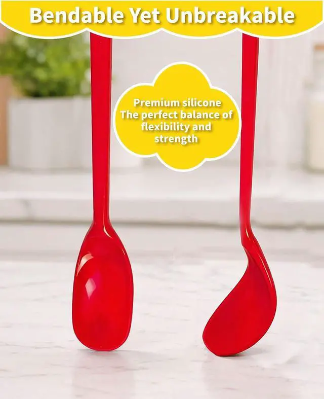 Alt view image 6 of 7 - 7 Pcs Small Silicone Stirring Spoons, Quiet Mini Spatula Jar Scraper, Espresso Coffee Stirrer for Yogurt, Sauce & Seasoning (Multicolor)