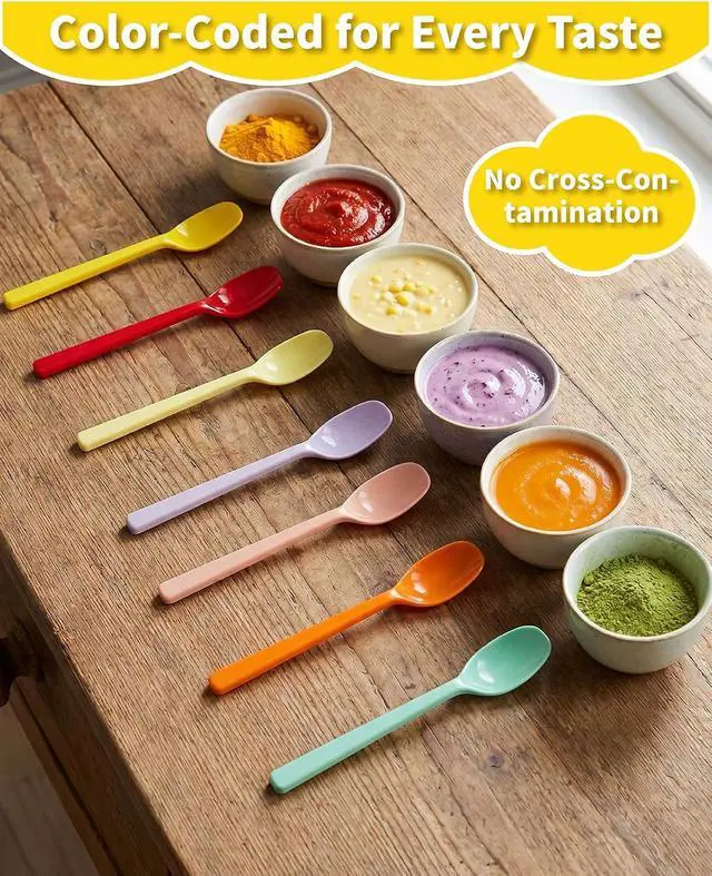 Alt view image 5 of 7 - 7 Pcs Small Silicone Stirring Spoons, Quiet Mini Spatula Jar Scraper, Espresso Coffee Stirrer for Yogurt, Sauce & Seasoning (Multicolor)