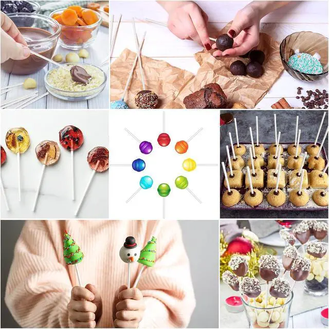 Alt view image 4 of 7 - 100 Pcs White Lollipop Sticks,6 Inch Paper Cake Pop Sticks,Lollipop Treat Sticks for Cake Pops,Homemade Candy,Chocolate,Cookie,Dessert(Dia 3.5mm)