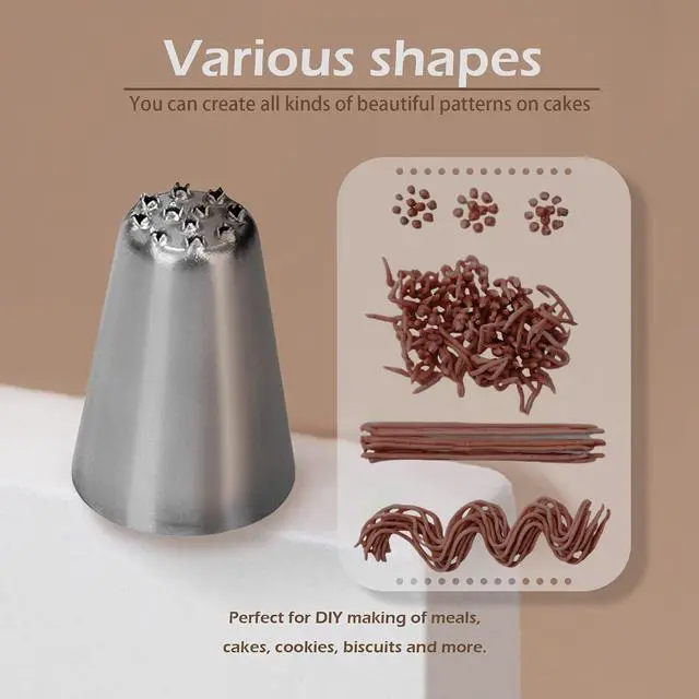 Alt view image 3 of 7 - Skypia 3PCS Stainless Steel Grass Icing Nozzles Set Christmas Cupcake Mousse Cake Decorating Tips Piping Nozzles DIY Baking Tools (Multiple)