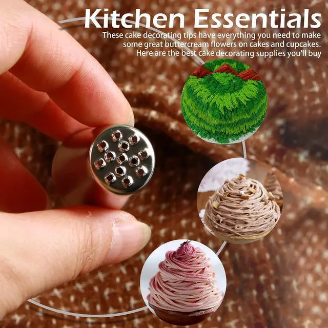 Alt view image 5 of 7 - Skypia 3PCS Stainless Steel Grass Icing Nozzles Set Christmas Cupcake Mousse Cake Decorating Tips Piping Nozzles DIY Baking Tools (Multiple)