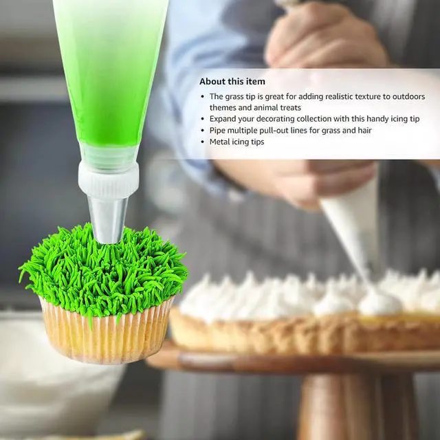 Alt view image 4 of 7 - Skypia 3PCS Stainless Steel Grass Icing Nozzles Set Christmas Cupcake Mousse Cake Decorating Tips Piping Nozzles DIY Baking Tools (Multiple)
