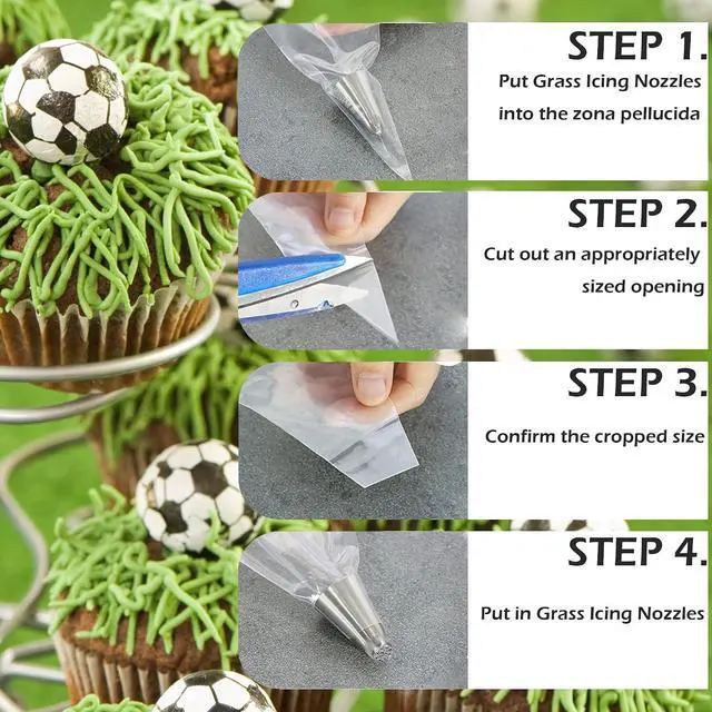Alt view image 6 of 7 - Skypia 3PCS Stainless Steel Grass Icing Nozzles Set Christmas Cupcake Mousse Cake Decorating Tips Piping Nozzles DIY Baking Tools (Multiple)
