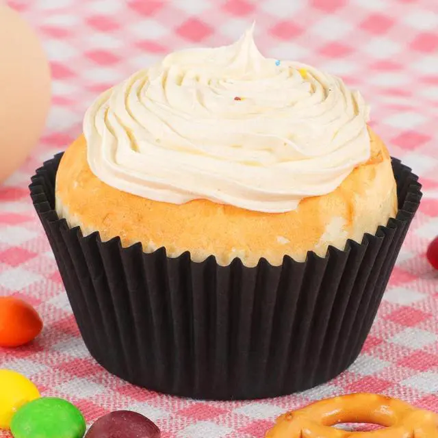Alt view image 4 of 7 - Standard Black Cupcake Liners for Baking 200 Counts - Caperci Greaseproof Muffin Baking Cups for Wedding Birthday Party Baby Shower Festivals (Black)