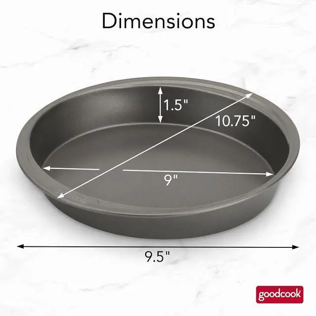 Alt view image 2 of 6 - GoodCook Everyday Nonstick Steel Round Cake Pan, 9-Inch, Gray