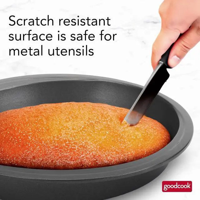 Alt view image 6 of 6 - GoodCook Everyday Nonstick Steel Round Cake Pan, 9-Inch, Gray