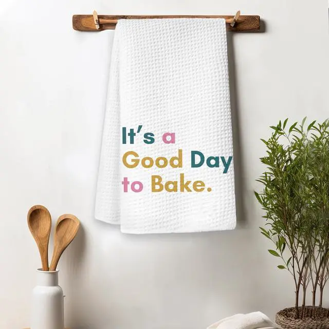 Alt view image 2 of 7 - Baker Gifts Kitchen Towels, Gifts for Baking Lovers Women Bakers, Trendy Tea Towels for Baking, It's a Good Day to Bake Decorative Dish Hand Towels for Kitchen, 16x24 Inch