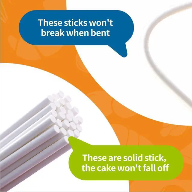 Alt view image 3 of 6 - 200 Count 6 INCH White Paper Lollipop and Cake Pop Sticks,Sucker Sticks for Cookies,Rainbow Candy,Chocolate,Cake Topper(Dia 4mm)