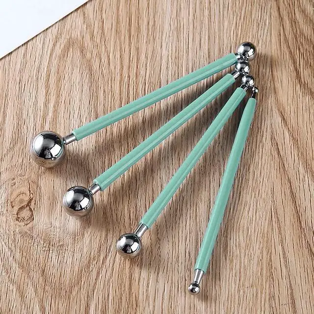 Alt view image 5 of 7 - 4 x Fondant Cake Decorating Clay Flower Sugarcraft Ball Model DIY Tool 8 Sizes (Green)