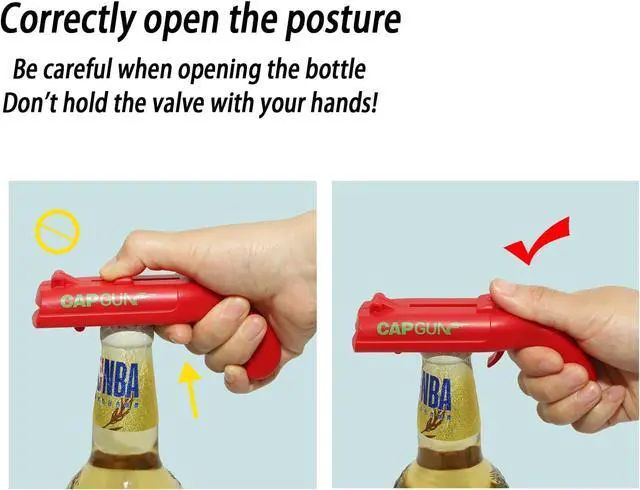 Alt view image 4 of 6 - Bottle Opener,Fun Shooting Gun Creative Bottle Opener for Party Games, Family Parties, Outdoor Barbecue,Jar Opener for Weak Hands and Seniors with Arthritis