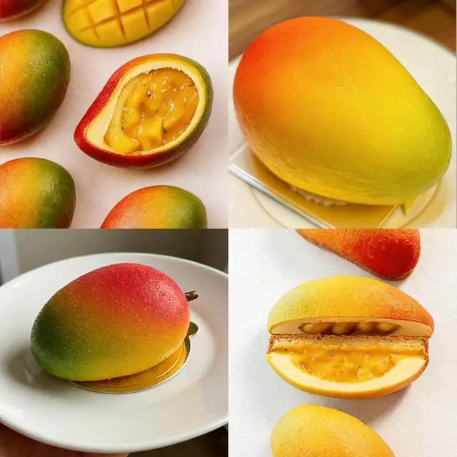 Alt view image 5 of 7 - Juome Mango Shape Cake Mold - Fruit Pudding Mango Silicone Molds for Baking | 4 Cavity 3D Mango Molds for Pastry, Ice Cream, Mousse Cake Decoration Mould Supplies, Food-Grade Silicone