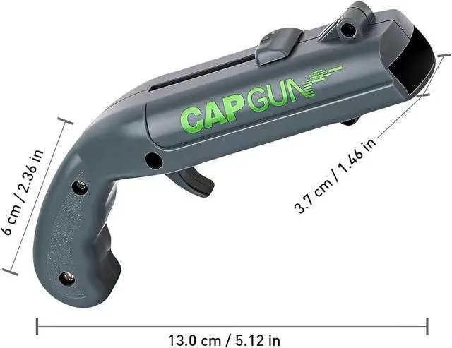 Alt view image 3 of 7 - Grey Novelty Cap Gun Style Bottle Opener Realistic Construction with Ergonomic Grip for Beverages, Themed Parties & Gifts