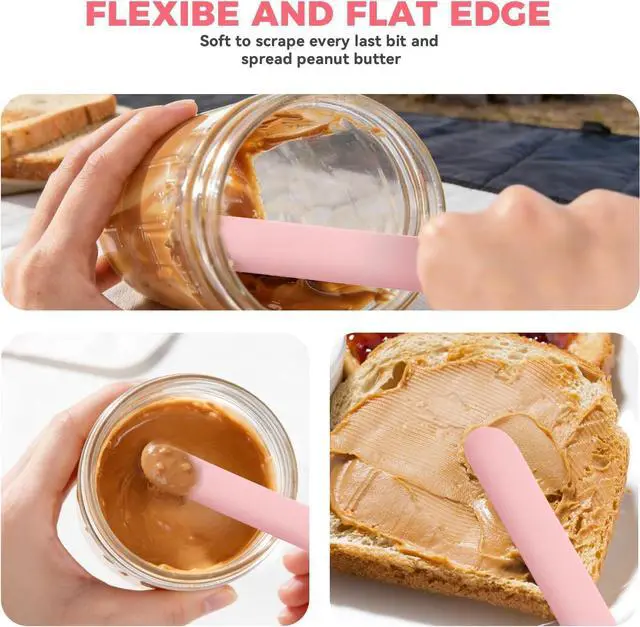 Alt view image 6 of 7 - Silicone Jar Spatula Set of 5, Long Handle Skinny Spatula and Spurtle for Sourdough Starter, Flexible Jar Scraper for Peanut Butter, Jam, Icing, Cream with No Batter Left Behind (5)
