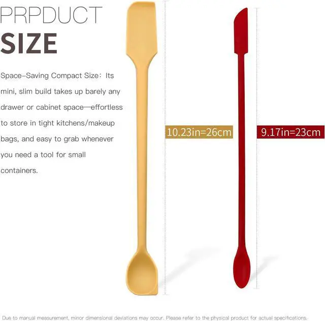 Alt view image 2 of 7 - 8PCS Silicone Spatulas Set Reusable Stirrer Dual Sided Jar Scraper Mini Makeup Scrapers Small Stirring Spoon for Scooping Jam Condiments Honey
