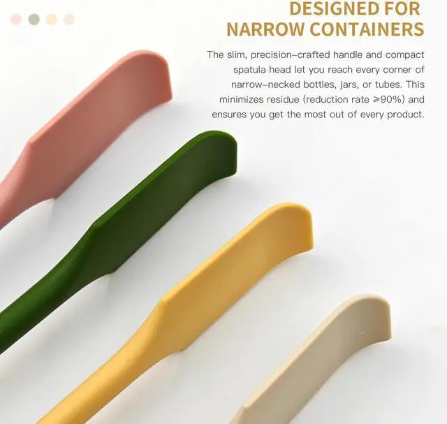 Alt view image 4 of 7 - 8PCS Silicone Spatulas Set Reusable Stirrer Dual Sided Jar Scraper Mini Makeup Scrapers Small Stirring Spoon for Scooping Jam Condiments Honey