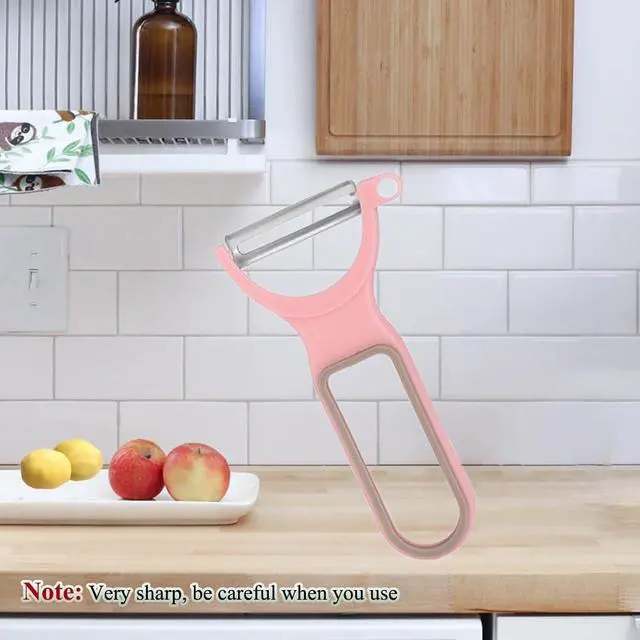 Alt view image 6 of 6 - Ultra Sharp Peeler, Vegetable Peeler, Fruit Peeling Blade, Pink