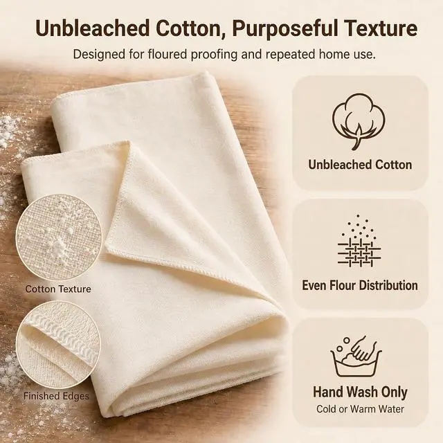 Alt view image 6 of 7 - 4Pcs Tea Towels for Baking Sourdough, 17.7 x 29.5 Inches | Reusable Large Cotton Bread Towels and Proofing Cloths for Baguettes, Loaves, Pastry Dough and Homemade Bread