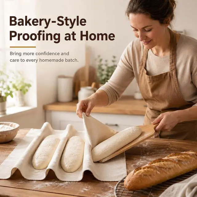 Alt view image 2 of 7 - 4Pcs Tea Towels for Baking Sourdough, 17.7 x 29.5 Inches | Reusable Large Cotton Bread Towels and Proofing Cloths for Baguettes, Loaves, Pastry Dough and Homemade Bread