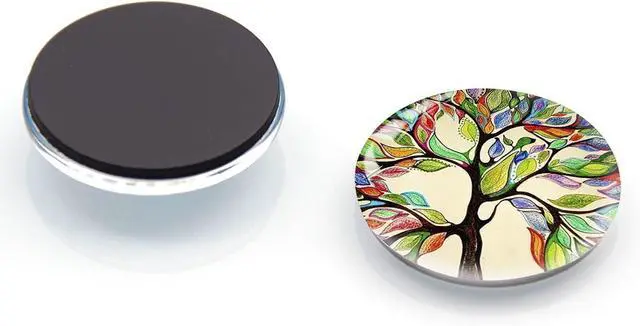 Alt view image 5 of 6 - Bamsod 12 PCS Strong Glass Refrigerator Magnets, Pattern Series for Whiteboard, Office Cabinets, Round Fridge Stickers, Home Kitchen Decor (Bird)