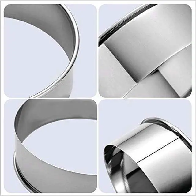 Alt view image 3 of 7 - 5Pcs Cookie Cutters - Stainless Steel Biscuit Cutters/Dumpling Cutters/Cake Pastry Cutters/Cake Cookie Scone Cutters Molds stamps for Cooking Baking (Round Edge, 5Pcs)