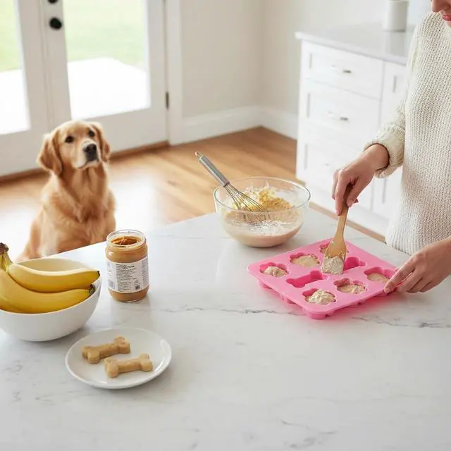 Alt view image 7 of 7 - Silicone Dog Treat Molds 3 Pack, Paw & Bone Shape Non-Stick Baking Mold, Food Grade Silicone for Homemade Dog Treats, Oven Freezer Dishwasher Safe