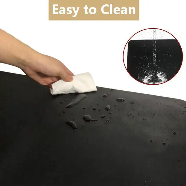 Alt view image 5 of 7 - Silicone Coffee Mat for Kitchen Counter 23.7"x15.8" Non-slip Black | Large Countertop Protector Heat Resistant, Placemat for Bar, Multipurpose Pad under Stove, Toaster, Air Fryer, Microwave