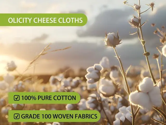 Alt view image 2 of 7 - Olicity Cheese Cloths, 6Pack, 20x20Inch Hemmed Cheese Cloth Fabric Reusable | 100% Cotton Unbleached Precut Fine Mesh Cloth Grade 100 Muslin Cheesecloth for Straining, Cooking, Yogurt, Juicing