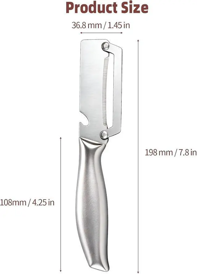 Alt view image 2 of 7 - Multifunctional Vegetable Peeler for Peeling Potato Carrot(2 Pack) | 2 in 1 Full Stainless Steel Peeler Knife | Bottle Opener Function | Fruit Cucumber Slicer