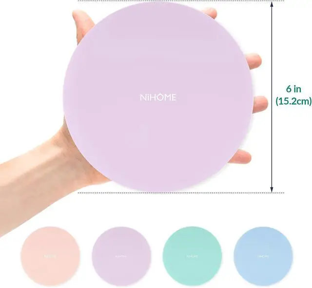 Alt view image 6 of 7 - NiHome Silicone Jar Opener Gripper Pads, 6 In for Seniors, Macaron, 4 Pack | Textured Back Pattern For Superior Grip, Food-Grade Silicone, Heat-Resistant Multi-Use Kitchen Pad For Jars, Pots, Spoons