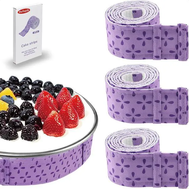 Main image of 3 Pcs Cake strips for even baking, Baking strips for cake pans, Baking Supplies and Cake leveler