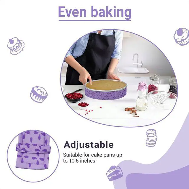 Alt view image 6 of 7 - 3 Pcs Cake strips for even baking, Baking strips for cake pans, Baking Supplies and Cake leveler