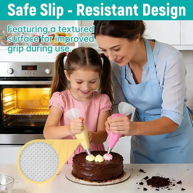 Alt view image 4 of 6 - 100PCS 12 Inch Disposable Anti Burst Thick Piping Bags | Pastry Bags,Cake&Cookie Decorating,Cream Frosting,Baking Supplies,Tipless Piping,Easy to Grip,Icing,Non-Slip,Large