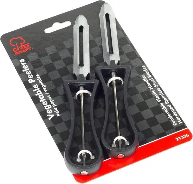 Alt view image 2 of 2 - Chef Craft Classic Stainless Steel Blade Vegetable Peeler, 6 inches in length 2 piece set, Black