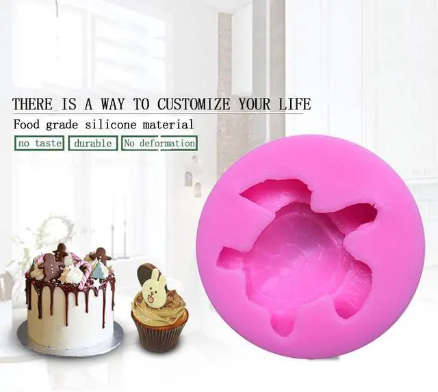 Alt view image 4 of 7 - KuuGuu 6 PACK Sea Turtle Silicone Molds 3D Turtle Candy Fondant Mold Tortoise Chocolate Making Mould Cute Marine Animals Mold for Desserts DIY Baking Candy Cake Muffin Bread Decoration Tools Pink
