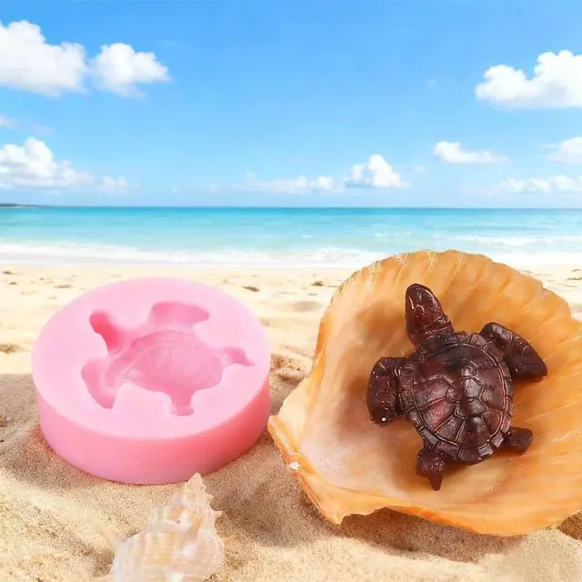 Alt view image 3 of 7 - KuuGuu 6 PACK Sea Turtle Silicone Molds 3D Turtle Candy Fondant Mold Tortoise Chocolate Making Mould Cute Marine Animals Mold for Desserts DIY Baking Candy Cake Muffin Bread Decoration Tools Pink